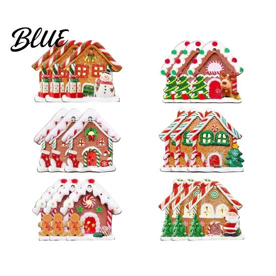 Rustic Gingerbread House Ornaments 24/36Pcs Christmas Ornaments Wooden Xmas Tree Decor with Rope Home Hanging for Holiday Party New Year Decorations