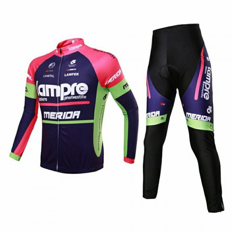 Mens Cycling Jersey Shorts Set Long Sleeve Quick Dry Breathable Mountain Road Bike Apparel