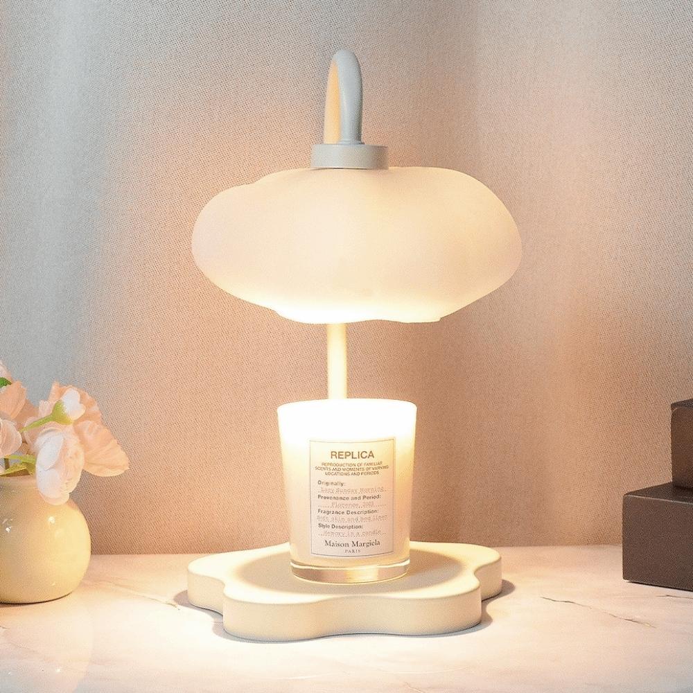 Adjustable Brightness Candle Warming Lamp Cloud-Shaped with Timer Scented Candle Lamp Melting Candles Candle Warmer