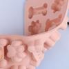 1Pcs Silicone Dog Bone Paw Mold Pink Blue For Dog Biscuits Treats Ice Cubes Chocolate Cake Candy