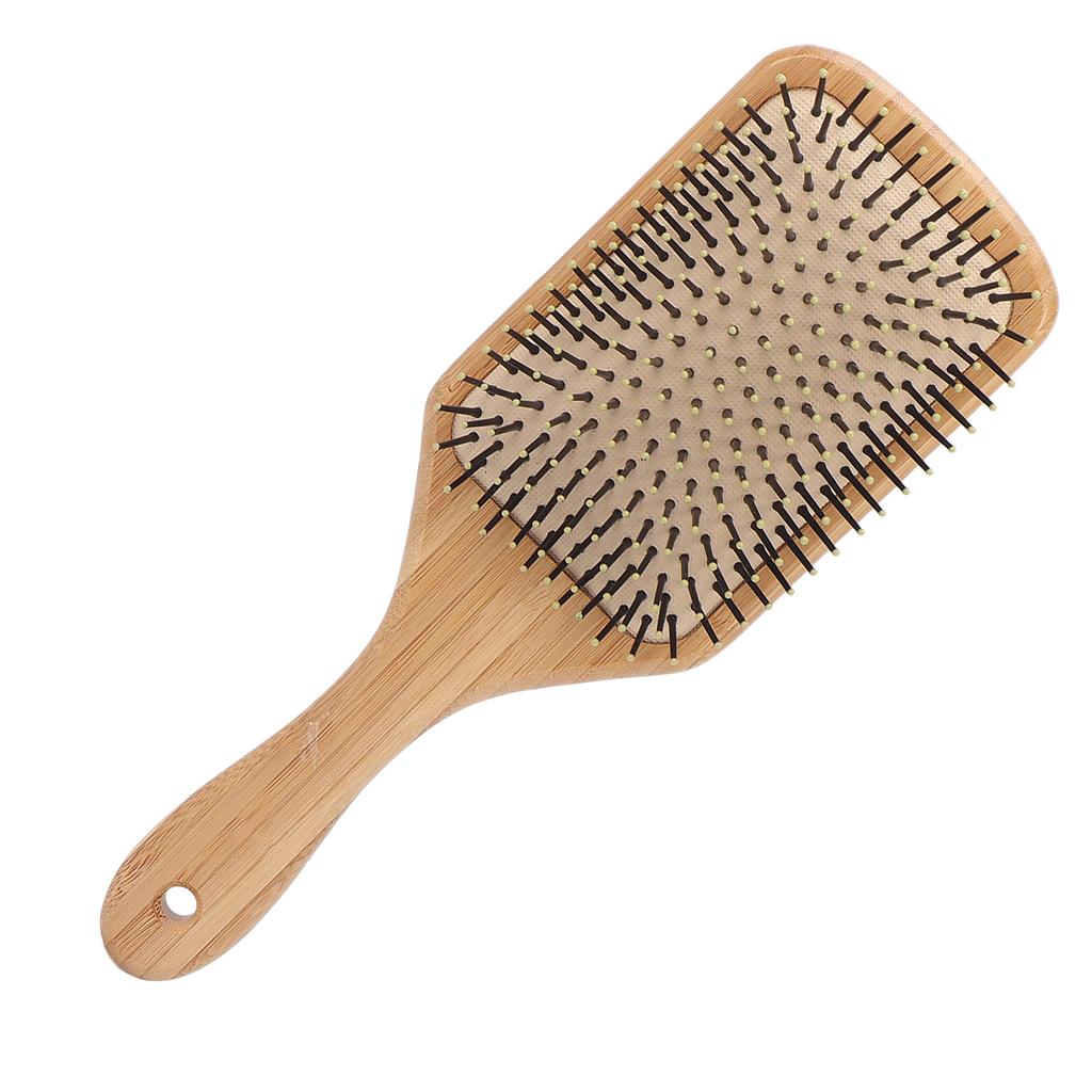 Perie profesională pentru păr creț gros Perie de descurcare cu paletă cu mâner din lemn