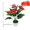 18 Heads Artificial Anthurium Red Green Plastic Plants Home Garden Living Room Bedroom Decoration Fake Plants Home Decor
