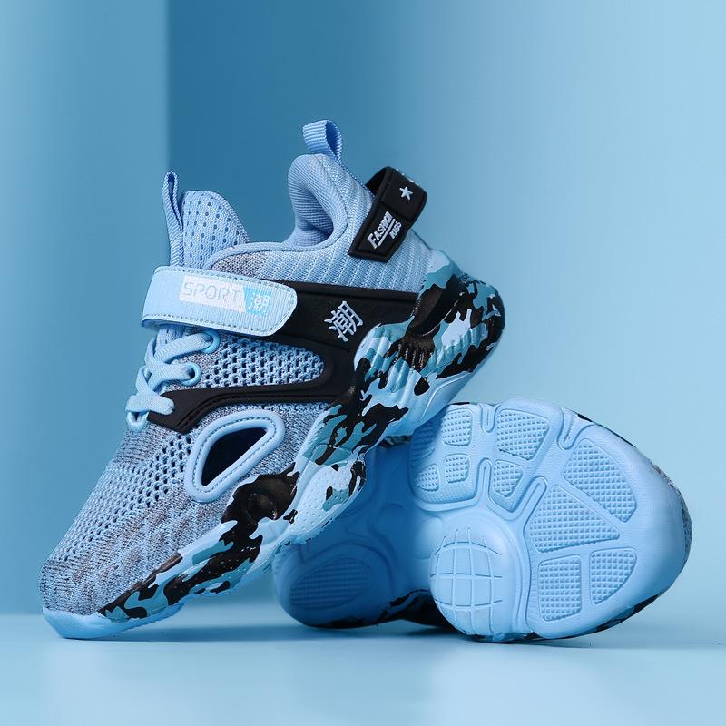 Children's Sports Shoes Boys' Students Spring and Summer Mesh Hollow Running Shoes Teens Middle-aged and Older Children's Breathable Casual Shoes