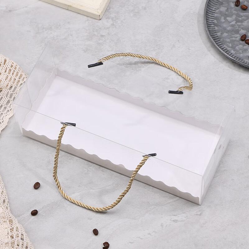 Rechteckige Transparente PET Kuchen- & Biskuitrollen-Takeaway-Boxen (10er-Pack)