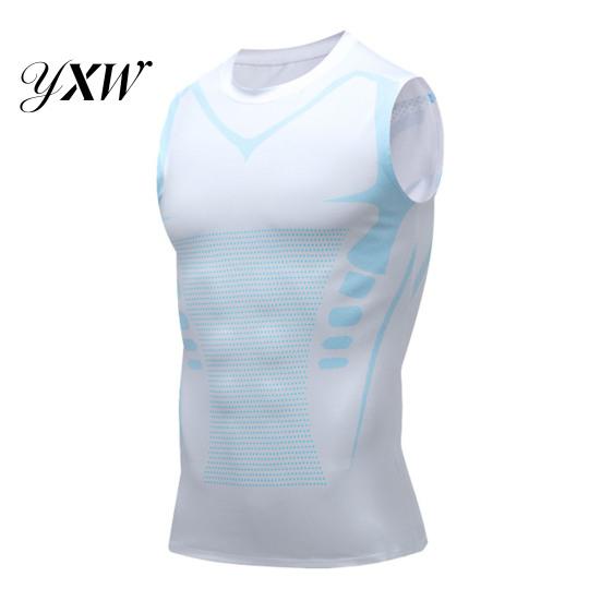 Men Compression Undershirt Shirt Athletic Sleeveless Tank Top Body Shaping Breathable Moisture-Wicking Gym for Fitness Blood Circulation