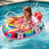 Inflatable Kids Spaceship & Rocket Swimming Ring With Steering Wheel, Water Pool Float Seat
