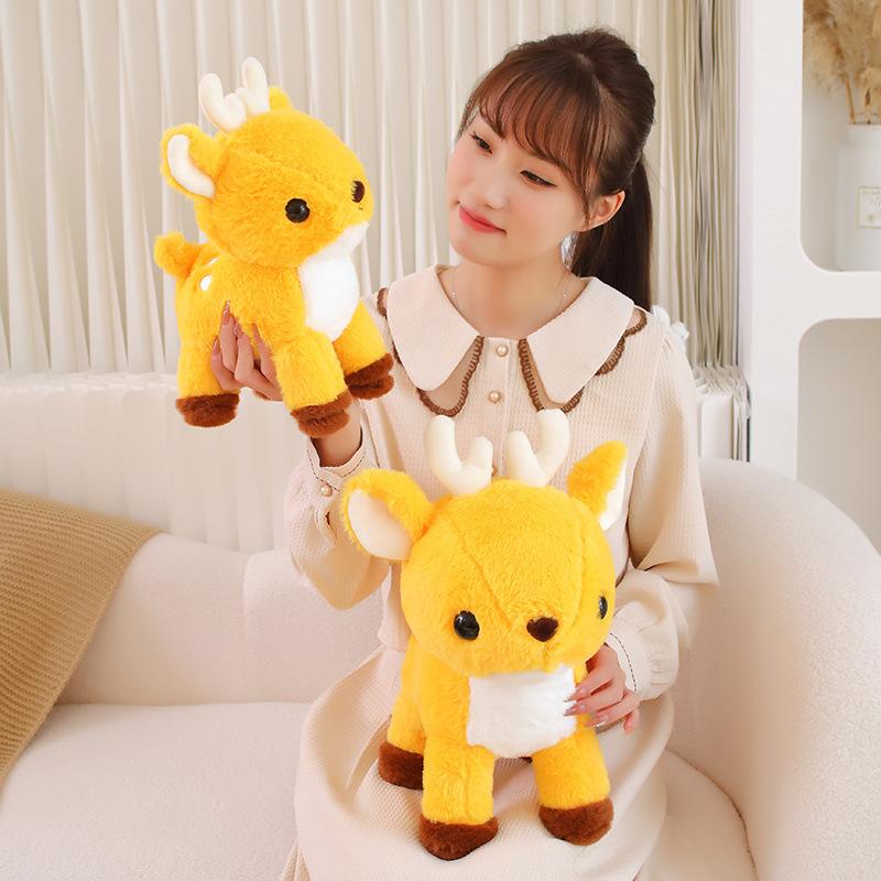 Cute Standing Sika Deer Doll Plush Toy Deer Doll Children'S Company Soothing Pillow Rag Doll
