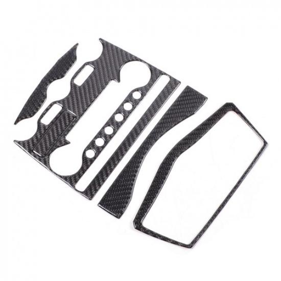 Soft Carbon Fiber CD GPS Climate Console Sticker Trim For Nissan 370z 2008-