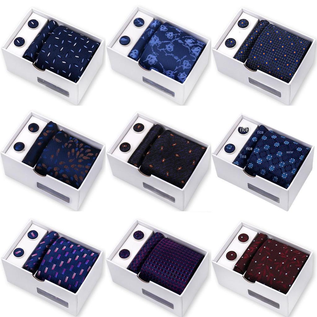 Men's High-End Polyester Tie & Pocket Square Set for Weddings and Formal Wear
