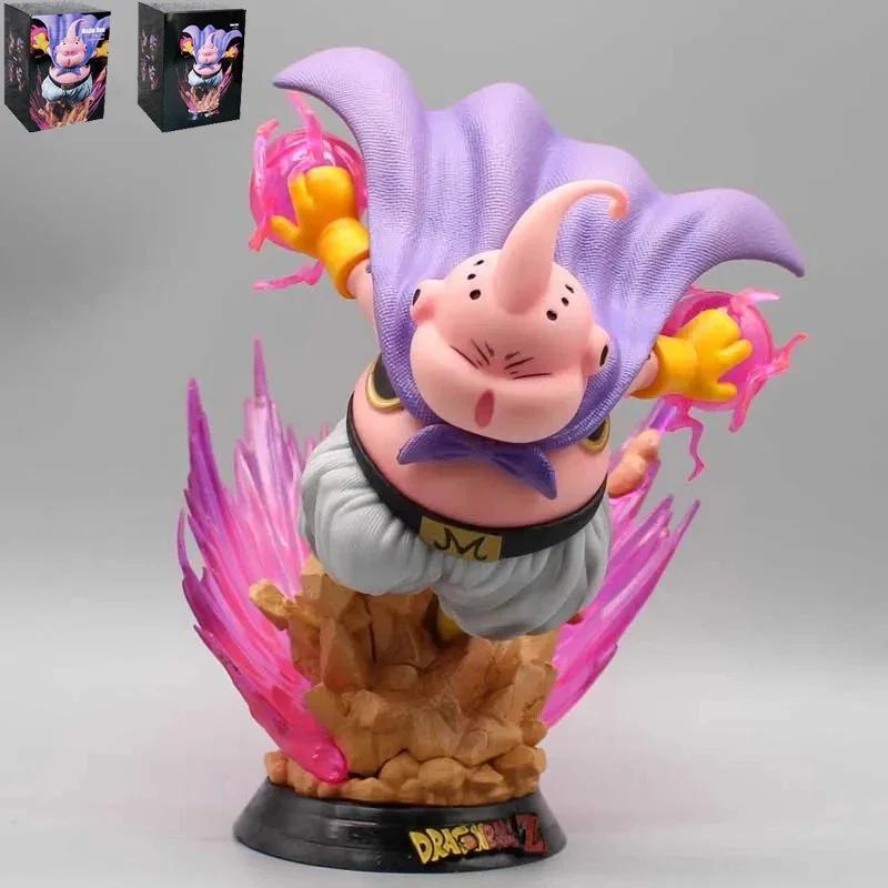 Figurine Dragon Ball Z 19cm Majin Buu Figurine Anime Gros Buu Figurine GK avec Lumière Statue PVC Modèle Poupée Jouets de Collection Beaux Cadeaux