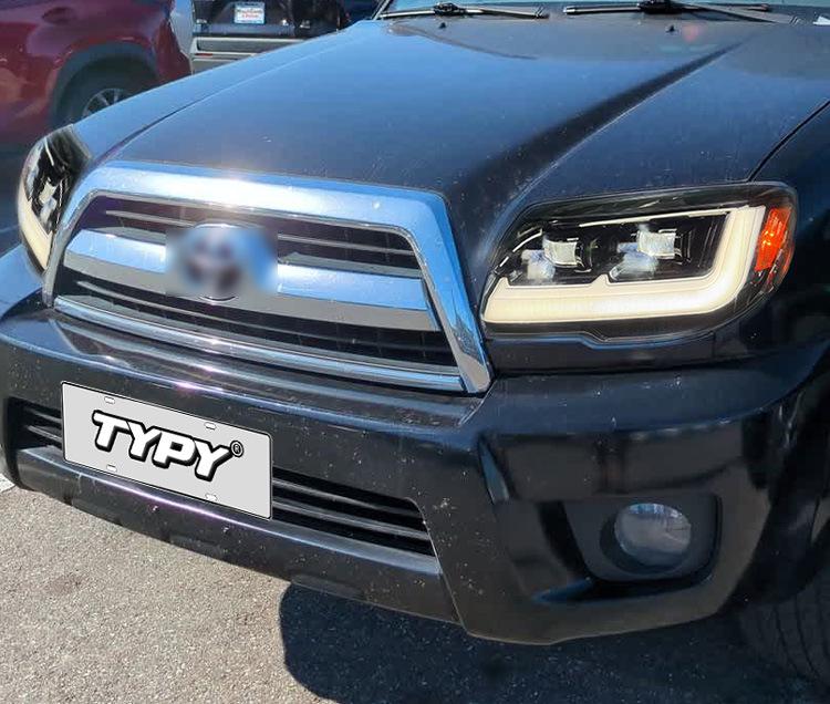 Compatible 06-09 Toyota 4Runner LED Daytime Running Lights with Flowing Turn Signal Headlight Assembly.