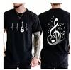 Unisexs Fashion Tshirt Summer Street Round Neck Casual Camisetas Tshirt Music Notes Design TShirts for WoUnisex Unisex Short Sleeve
