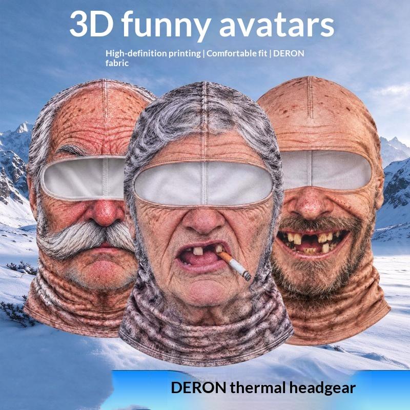 Funny Realistic Face Ski Mask,Old Man Ski Mask Funny Realistic Face ,Novelty Winter Face Cover For Skiing Parties