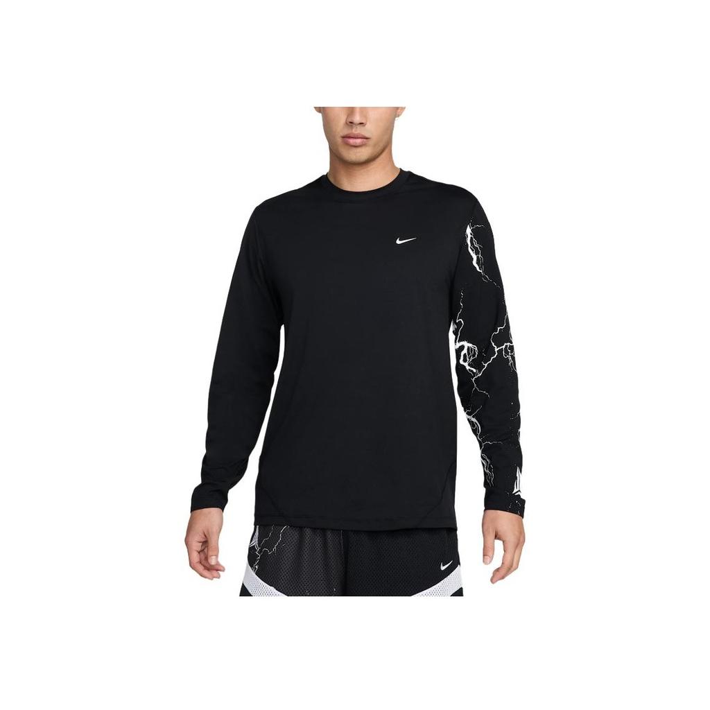 Nike Logo Print Rundhals-Pullover Langarm-Sweatshirt Herren-Sweatshirt Schwarz HJ3892-010