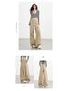 Women's Khaki High Waist Wide Leg Jeans - 2025 Autumn/Winter Collection