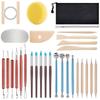 30-Piece Ceramic Sculpting Tool Set: Polymer Clay Modeling Needles, Clay Cutting Wire, Pottery Scrapers