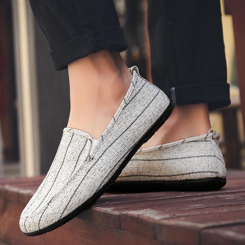 Herrskor Gamla Peking Canvas Skor Herrskor Fritidsskor Andningsbara och Bekväma Tygskor