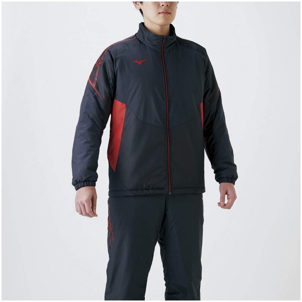 Mizuno Breath Thermo Training Size S Size Small To Japanese Size MC-L Jacket, Black/Red, (32ME0630), (equivalent S)
