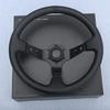 350mm 14inch Universal Drift Sport Suede Leather Steering Wheel Deep Dish JDM Black Edition Sim Racing Steering Wheel Car Parts