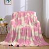 Blush Floral Stamp Flannel Blanket Warm Soft Halloween Christmas Couch Warm Cozy Decorative Decor Gift for All Season