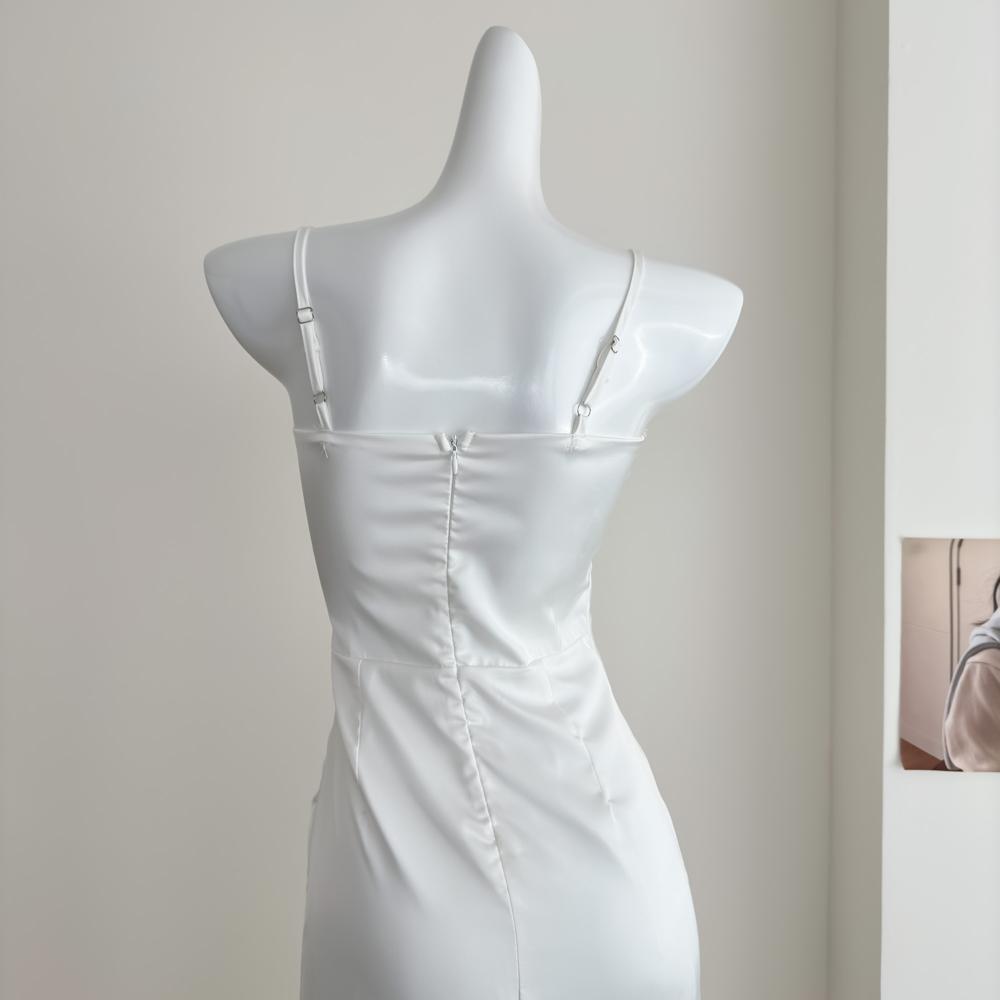 

Женское летнее кружевное платье-майка на косточках, темпераментное платье с завышенной талией, юбка с ощущением, облегающая бедра, длинная юбка XL- (recommended 110-60kg)