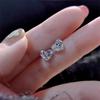 925 Sterling Silver Shiny Zirconia Heart Earrings for Women Exquisite Party Wedding Jewelry Accessories