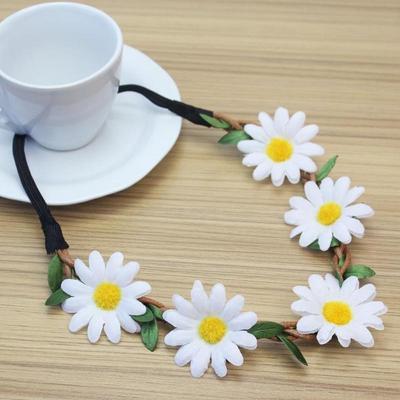 Elegantní Dámská Boho Květinová Bílá Sedmikráska Čelenka Na Festivalovou Párty