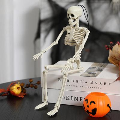 Skelett-Halloween-Dekorationen, 40 cm, beweglich, lustig, lebensecht, Plastikskelette für Spukhaus, Friedhofsszene, Party-Requisiten
