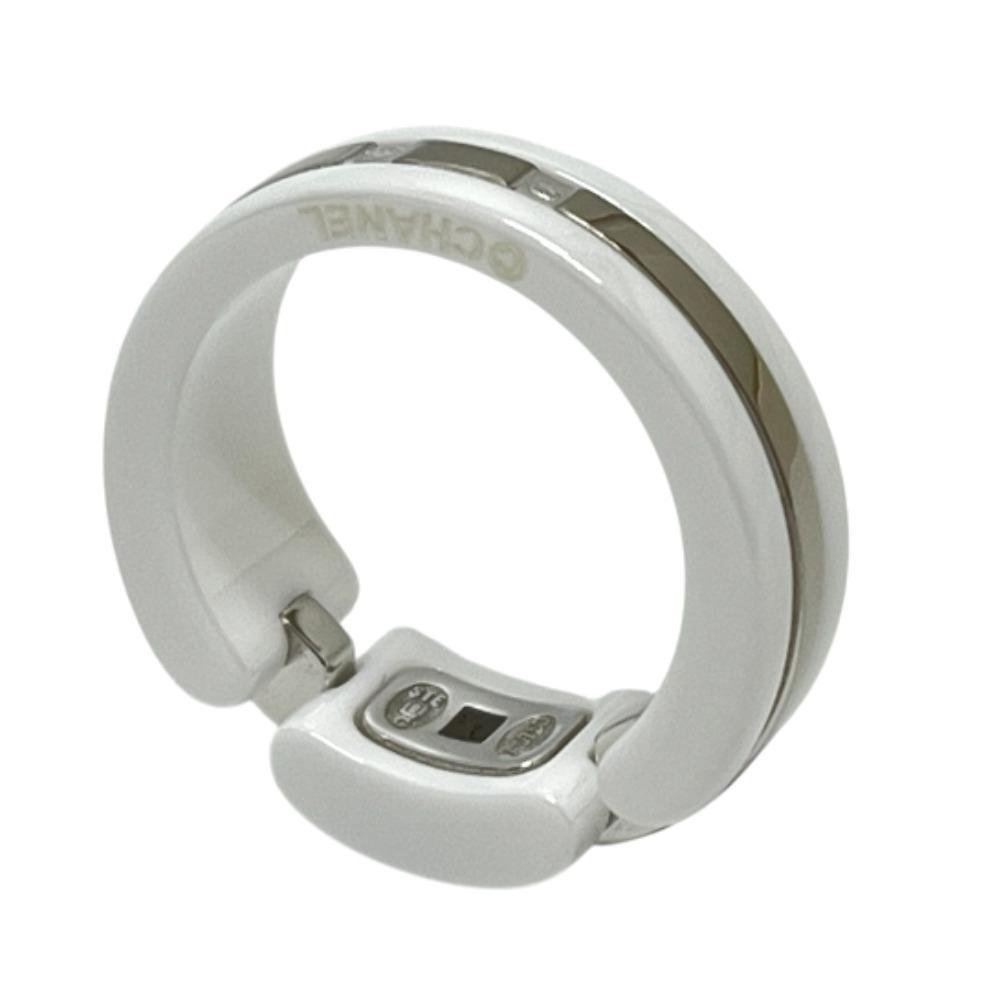 CHANEL Ultra Accessory Jewelry Ring ceramic / Au750 White/Silver