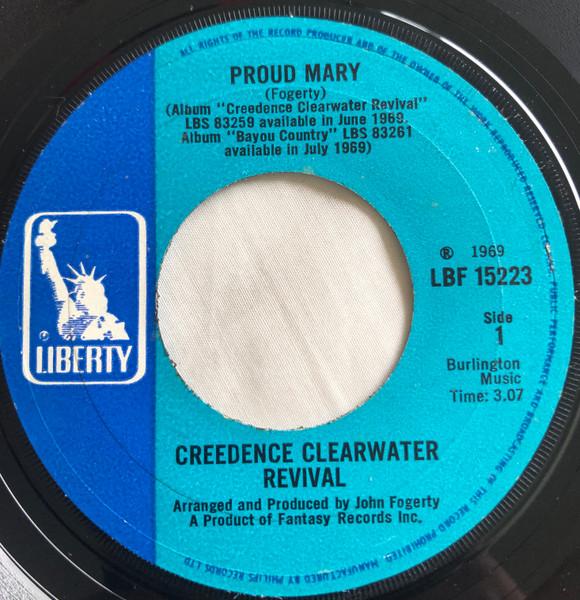 

7inch Record CREEDENCE CLEARWATER REVIVAL Proud Mary LBF15223 Liberty 1969 UK Rock Used