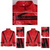 Michael Jackson Red Leather Jacket Cosplay Costume For Halloween Party Stage Performance