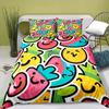 Urocza kreskówkowa pościel Król Królowa Bubble Tea dla dzieci nastolatków dorosłych Deser Frytki Cola Poliestrowa poszwa na kołdrę
