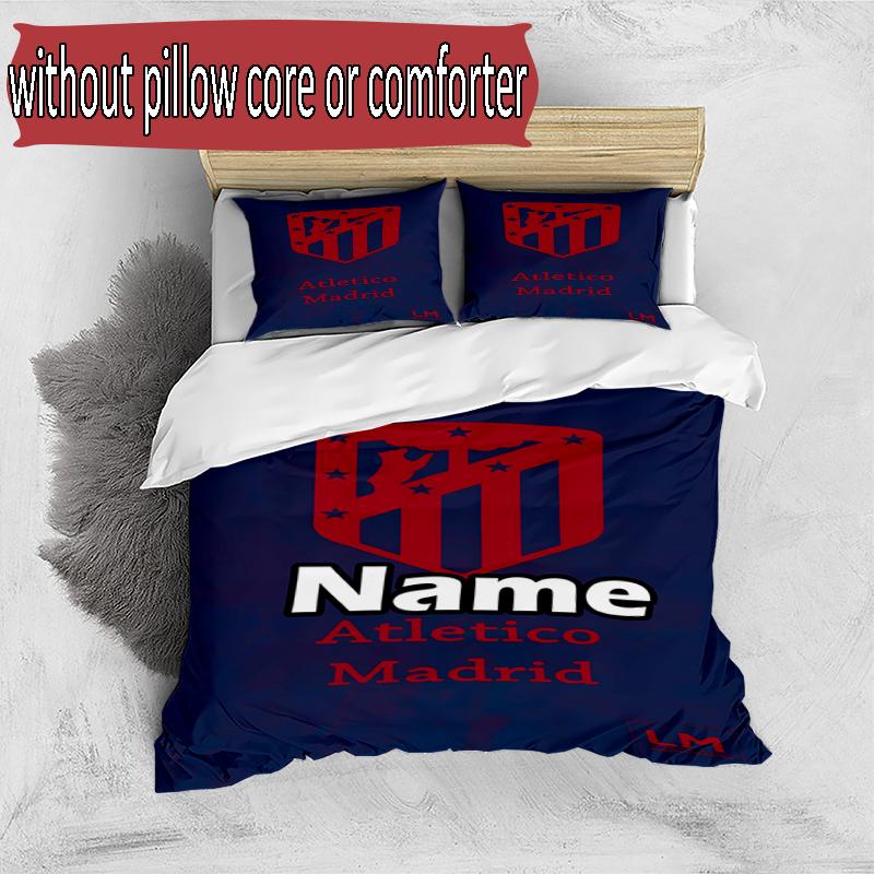 Set copripiumino 3 pezzi (1*Copripiumino + 2*Federe, Senza Nucleo), Set Biancheria da Letto con Nome Personalizzato e Motivo Squadra di Calcio, Decorazione Camera da Letto per la Casa Regalo