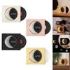 Vinyl Player Speaker, Portable Speaker Support TF Card AUX Vintage Night Light with Time Display