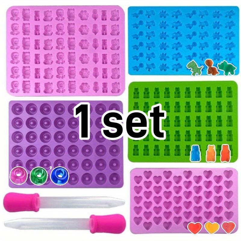 

Набор из 5 шт./набор Форма для конфет в виде мармеладных мишек с 2 пипетками Силиконовые антипригарные формы для шоколада Сделай сам Разноформенные желе Фондант Кухонный инструмент
