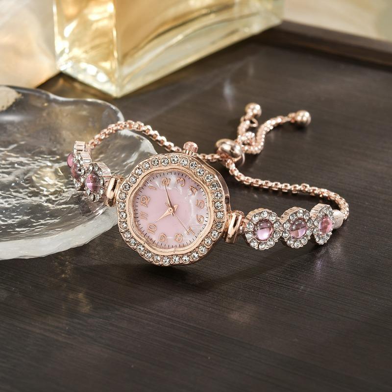 Full Diamond Sunflower Dial, Small and Thin with High Value Digital Face Pull Bracelet Women's Watch