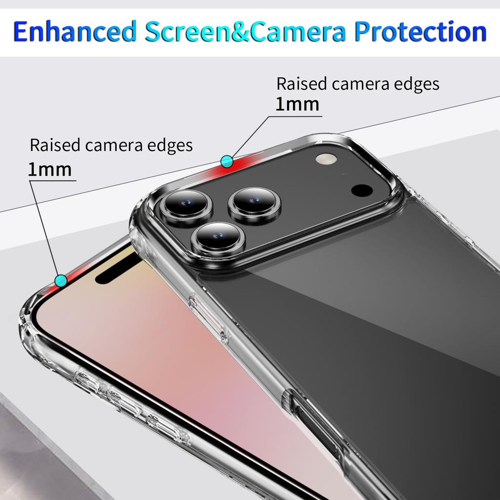 Stylish Full Wrap Clear Case for iPhone 17 Air 16 Plus 15 pro max, Anti-Yellowing Shockproof Air Cushion Corners Slim Anti-Scratch Phone Shell
