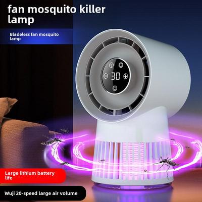 Lâmpada elétrica matadora de mosquitos 2024 com ventilador, matador de mosquitos USB 2 em 1 para acampamento ao ar livre
