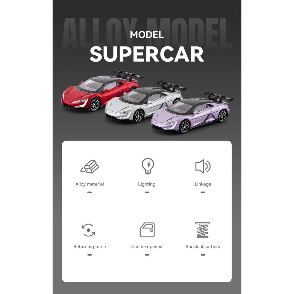 1/24 BYD Look UP U9 Supercar Legierungsmodellauto Spielzeug Diecasts Metallguss Sound und Licht Auto Spielzeug für Kinder Fahrzeug