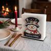 Multi-purpose Desktop Organizer Christmas Theme Wooden Napkin Holder, Decorative Holiday Paper Towel Stand, Unique Ornament Holder HD UV Printing for