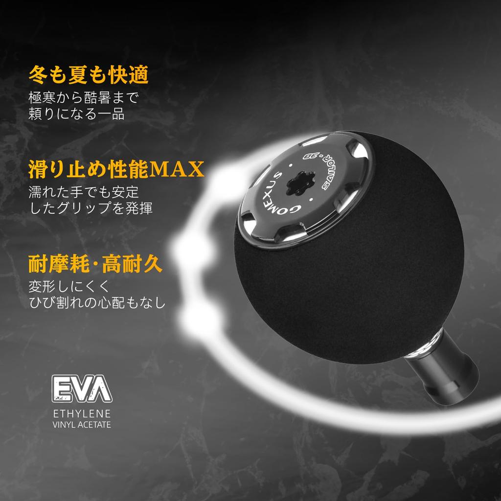 Gomexus E38 Reel Handle Round Replacement Handle for Daiwa Type S and Shimano Type A Spinning Suitable for Saltwater Boat and Lure Knob, EVA, Type,
