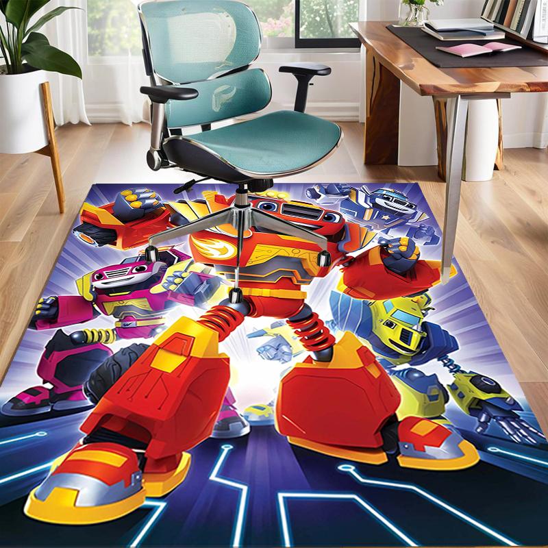 1pc Blaze and the Monster Machines (3) Design Area Rug - Non-Slip, Soft & Cozy Floor Mat for Living Room, Bedroom, Office - Indoor/Outdoor Decorative