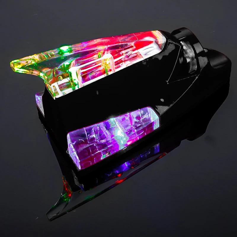 

1pcs Car decoration antenna shark fin wind light roof modification decorative light wiring free solar warning light Accessories