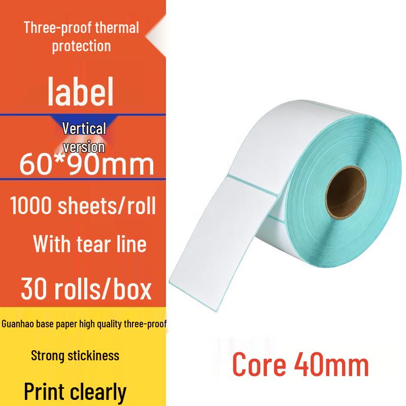 Spot Three-Proof Self-Adhesive Thermal Label Paper for Barcode Printing (100x100mm)