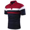 Men's New Lapel Short Sleeve Polo Patchwork T-Shirt Top