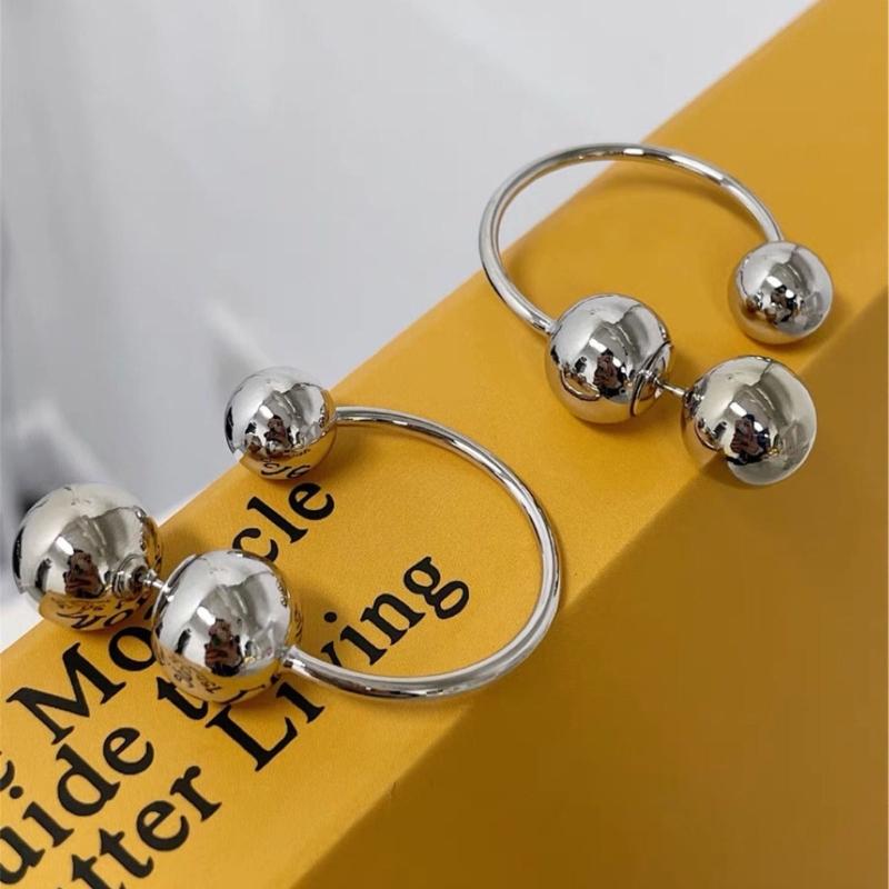 Metal Ball Earrings European and American Front and Back Studs Earrings Ladies Girls Travel Wedding Accessory