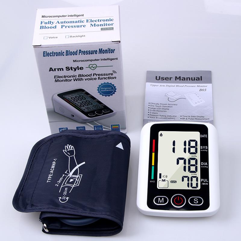 Plně automatický elektronický tlakoměr na paži pro domácí použití