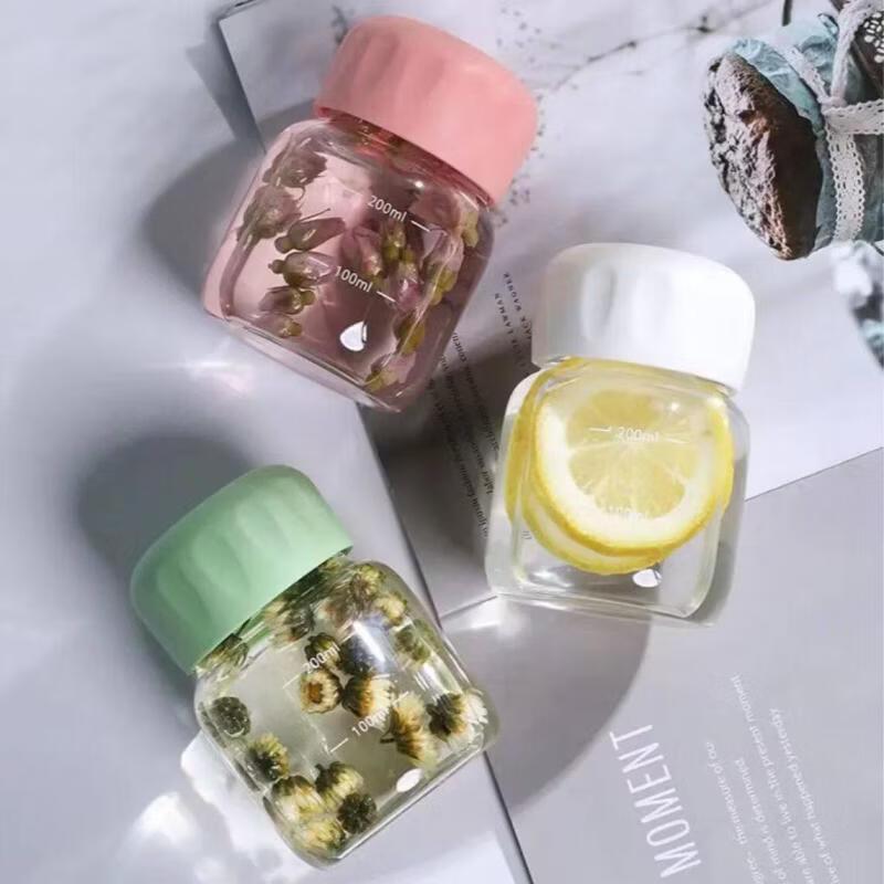 Qiwei Ins Style Chubby Borosilicate Glass Mug with Scale