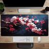 Oriental Ink Red Cherry Blossom Xxl Desk Mat Dark Floral Art NonSlip Rubber Mousepad For Home Office
