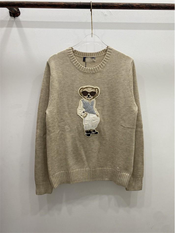 

Женский свитер из смесовой шерсти с жаккардовым мультяшным медведем - Высококачественный, высокоэластичный для осени и зимы Small